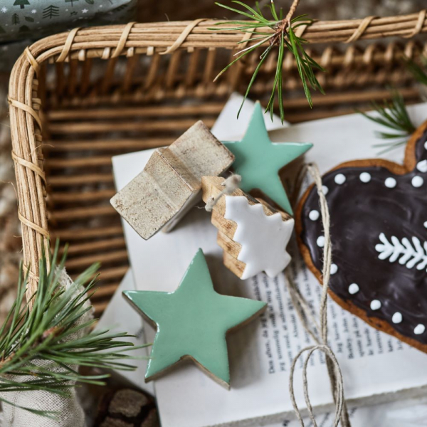 Tannenbaum - Anhänger aus Holz weiß von IB Laursen